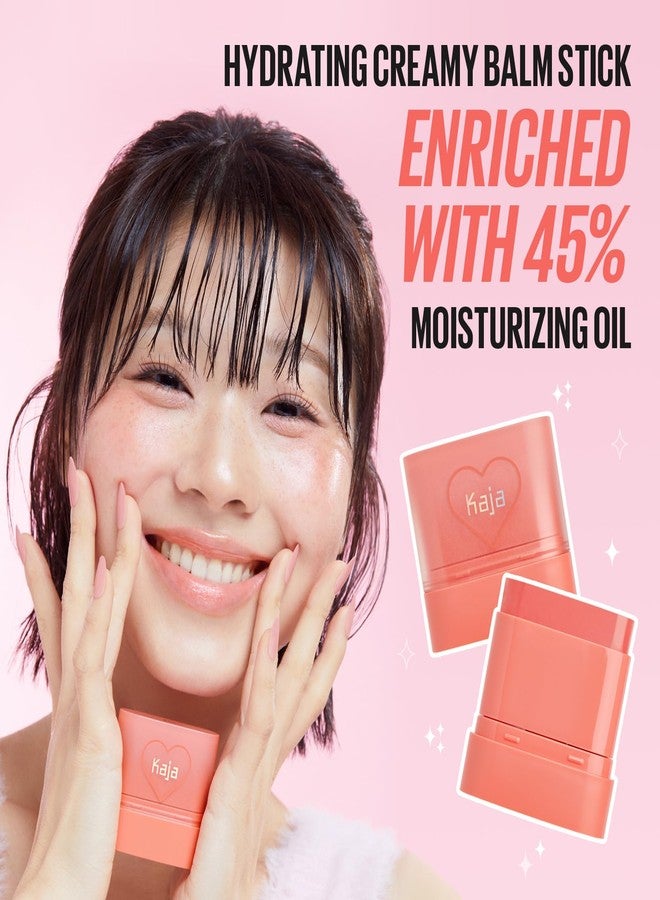 KAJA Cheek & Lip - Dewy Bar 02 Strawberry Sorbet | Creamy Blusher and Balm Multi-Stick, 45% Moisturizing Oil, Apple Extract, Vitamin-Hyaluronic Acid Infused, High Shine, Non-Sticky, Easy Blending, 10g - Image 4